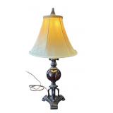Vintage French-style metal & glass table lamp