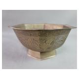 Vintage Chinese bowl with engraved phenix and