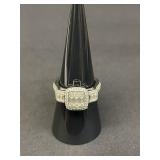 Sterling silver and cubic zirconia ring
