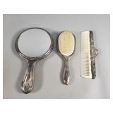 Vintage silver plate vanity set