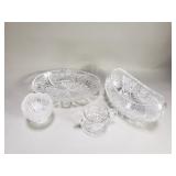 4 miscellaneous crystal dishes