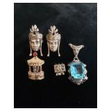 Group of sterling silver earrings and necklace