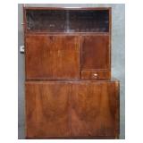 Art Deco Walnut veneer 2-piece cabinet