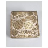 Vintage brass "loose change" trinket box