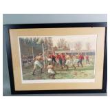 Antique chromolithograph, "Goal" by Thomas Hemy,