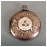 Antique 10k gold and 3 diamonds locket