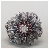 Antique ring 14k gold, silver, and semi-precious