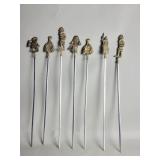 Seven vintage brass and stainless steel Turkish