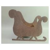 Vintage cast iron sleigh planter