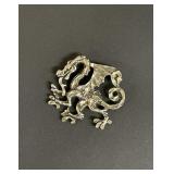 Sterling silver dragon pendant