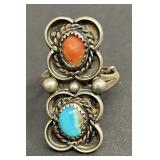 Old pawn sterling silver and turquoise ring