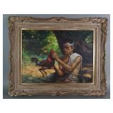 Oil painting on canvas, Romulo Galicano inspired