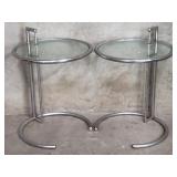 Eileen Gray-style metal and glass adjustable
