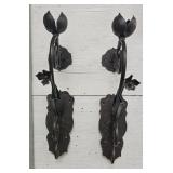 Pair of rustic wrought iron wall
