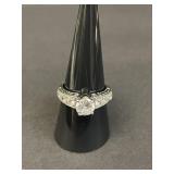 Sterling silver and cubic zirconia ring