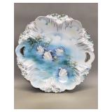 RS Prussia handled plate with swans