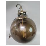 Mid century Modern smoked glass globe pendant