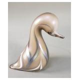 Signed Abelman glass swan