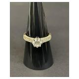 Vintage sterling silver and cubic zirconia ring
