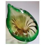 Murano-style hand blown art glass center bowl