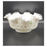 Vintage Fenton signed P. Bennett milk glass