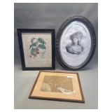 Bundle of etching, lithograph and fabric artwork