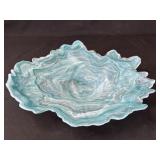Turquoise Murano-style glass plate