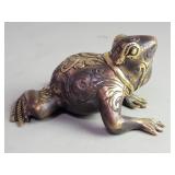 Vintage brass frog figure