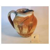 Vintage handmade giraffe pottery pitcher