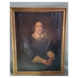 Vintage oil on canvas portrait of a woman