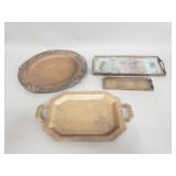 Group of vintage brass trays