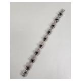 Silver, onyx and marcasite bracelet