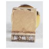 14k gold and diamond pin