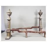 Pair of vintage brass andirons
