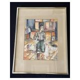 Framed & signed watercolor painting