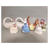 Group of porcelain and ceramic figurines