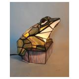 Desktop frog stained glass lamp
