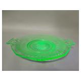 Uranium glass cake plate
