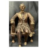 Vintage bronze president Abraham Lincoln statue