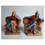 Vintage spelter Dante Alighieri bookends