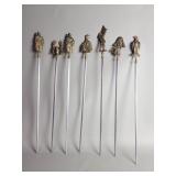 Seven vintage brass and stainless steel Turkish