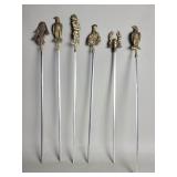 Six vintage brass and stainless steel Turkish