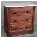 Antique walnut chest with marble top