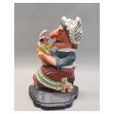 Vintage cast iron "Judy and Punch" doorstop