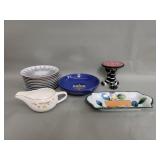Group of porcelain and ceramic plates, trays,