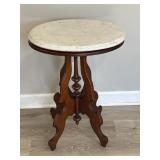 Antique Victorian-style marble top side table