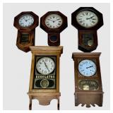 Lot of 5 vintage wall clocks