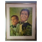 Signed Jim Sharpe oil on canvas of Danny Thomas