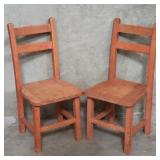 Pair of vintage wood child