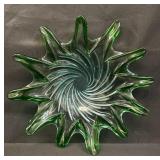 Vintage Murano-style green art glass freeform